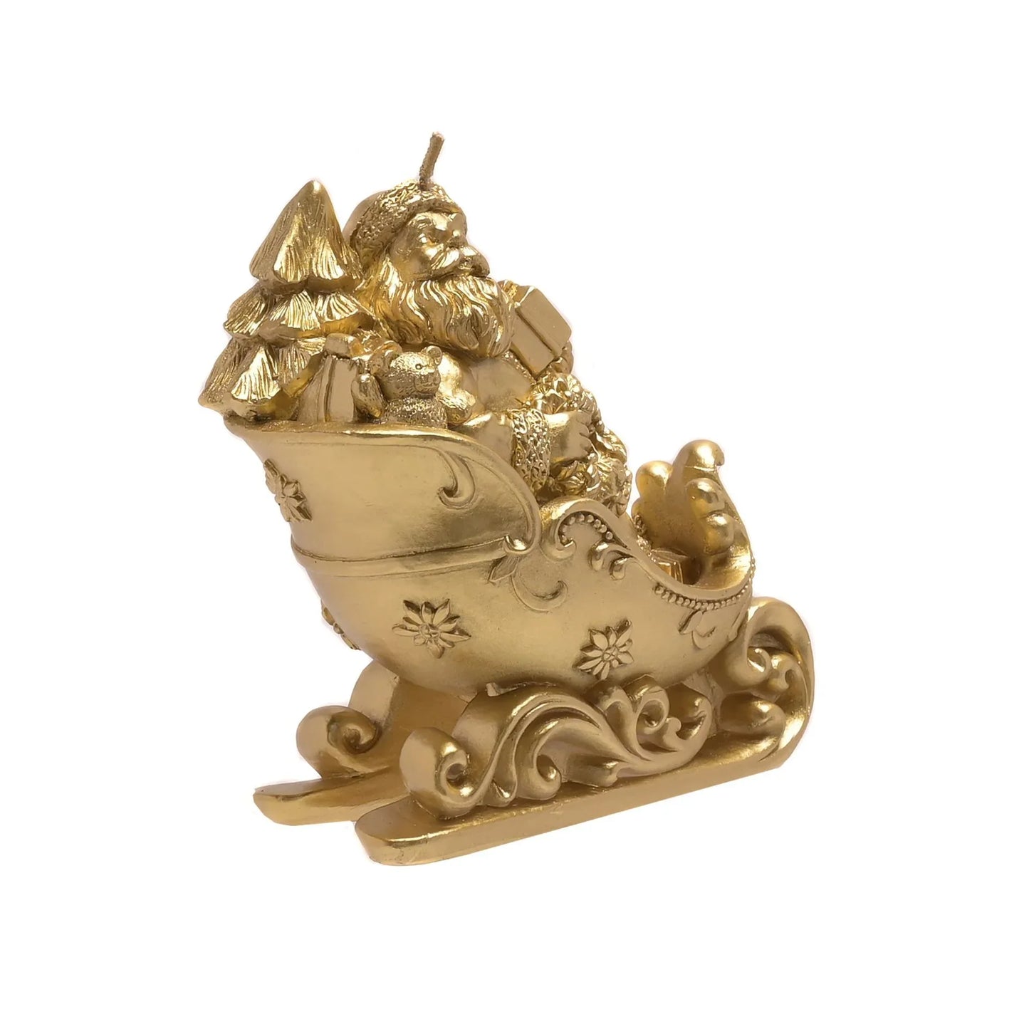 THE SEASONAL GIFT CO - Gold Santa On Sleigh Candle