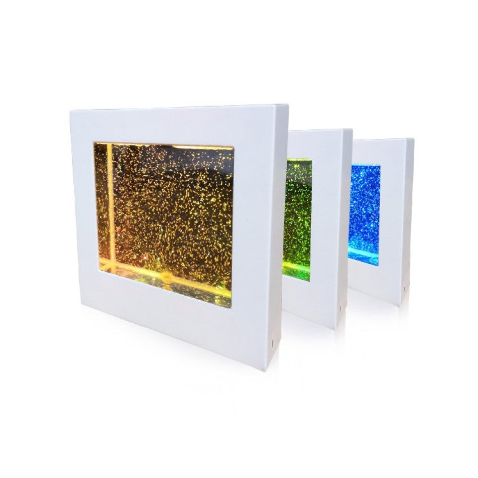 Sensory Square Glitter Lamp - USB Rechargeable