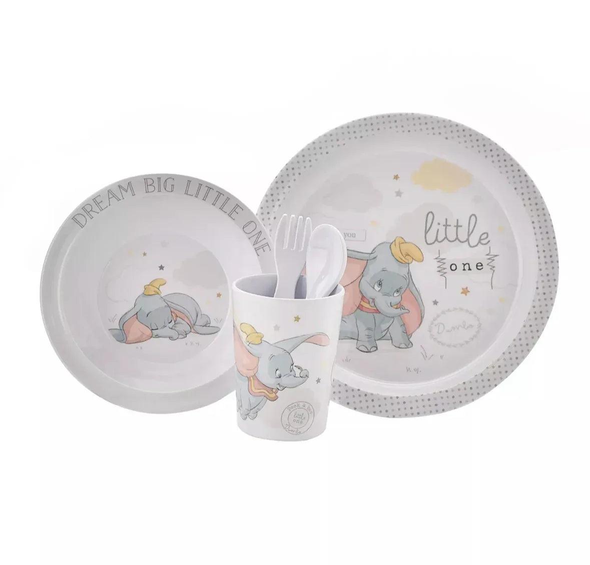 DISNEY - Magical Beginnings 5 Piece Melamine Crockery Set - DUMBO
