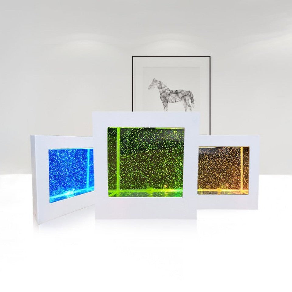 Sensory Square Glitter Lamp - USB Rechargeable
