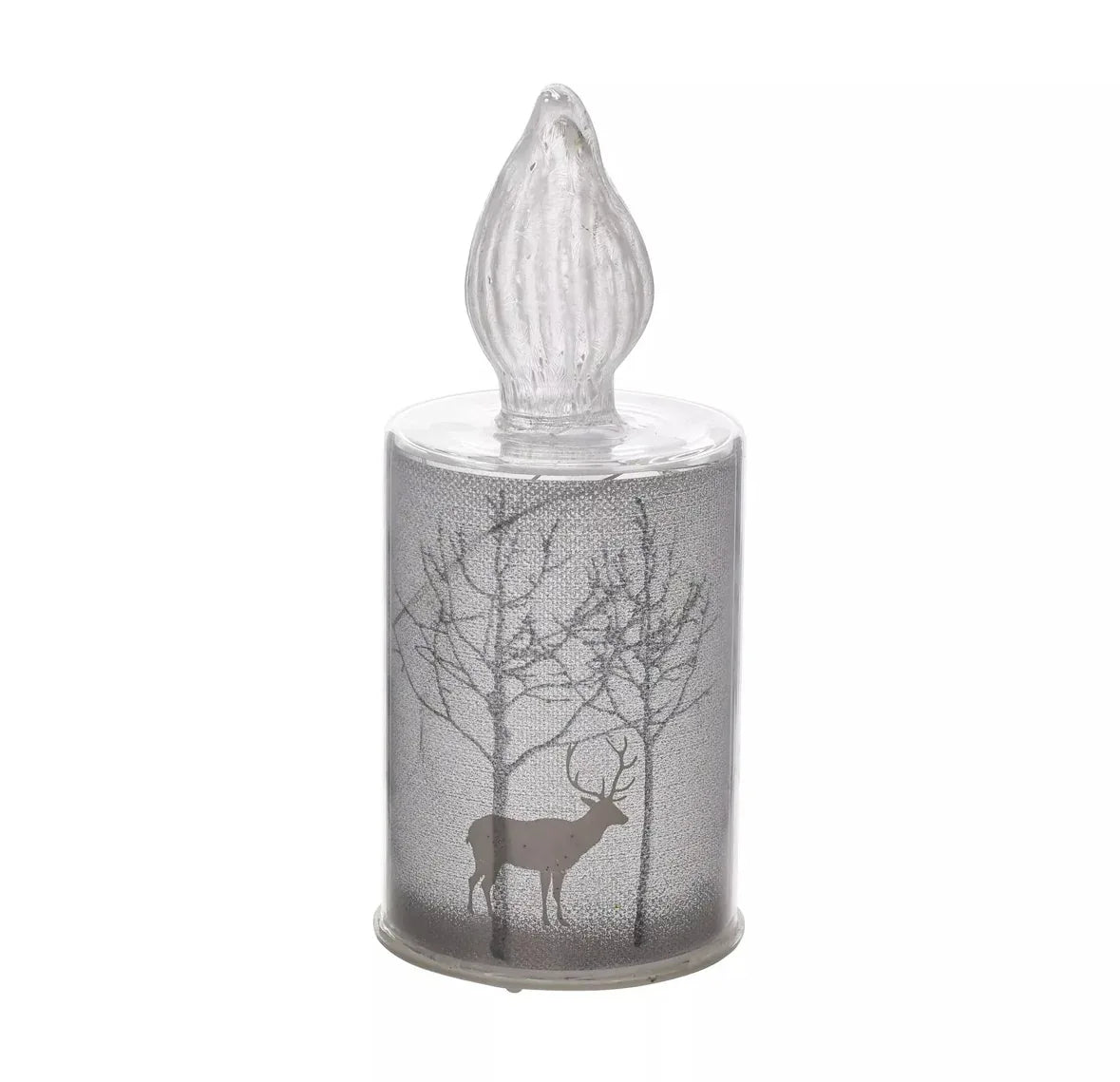 THE SEASONAL GIFT CO - Silver Forest LED Glass Candle Light