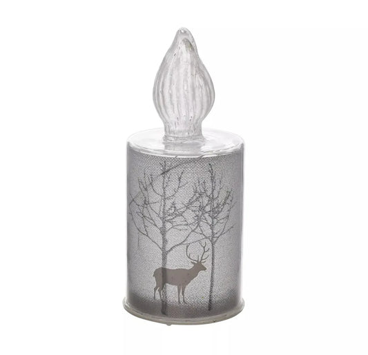 THE SEASONAL GIFT CO - Silver Forest LED Glass Candle Light