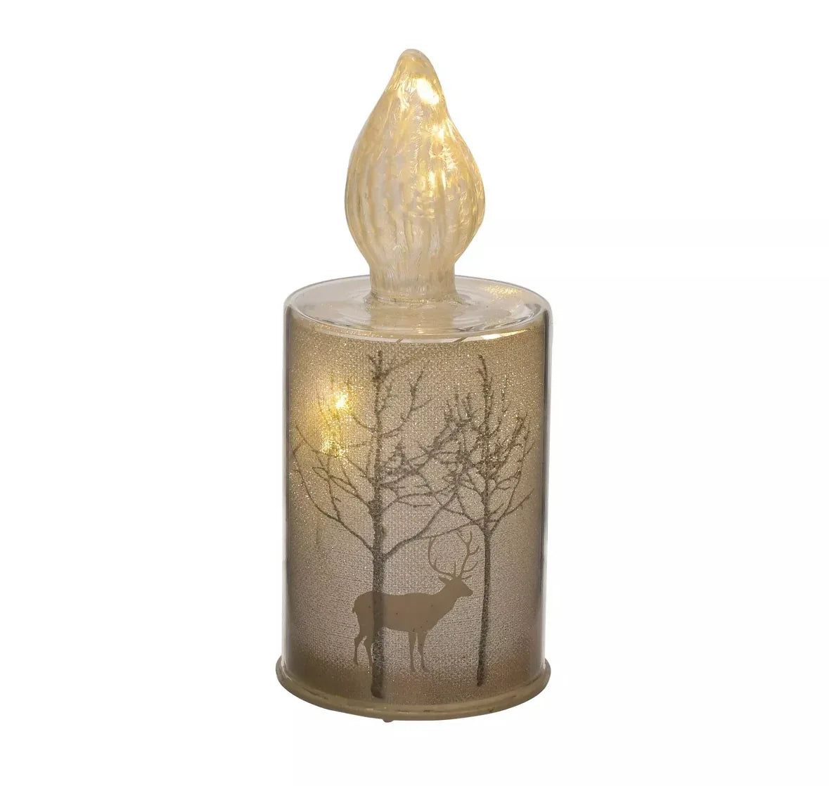 THE SEASONAL GIFT CO - Silver Forest LED Glass Candle Light
