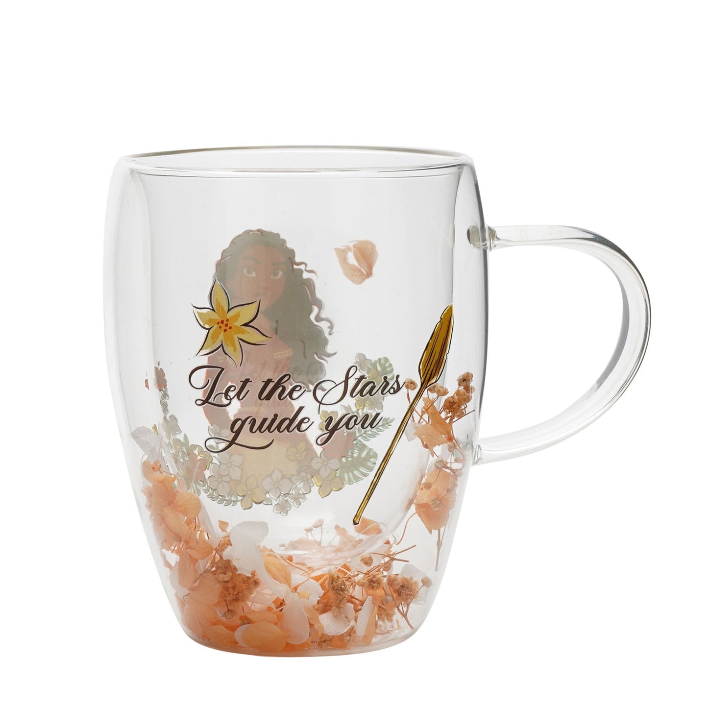 Disney Princess - Moana Glass Mug With Dried Flowers
