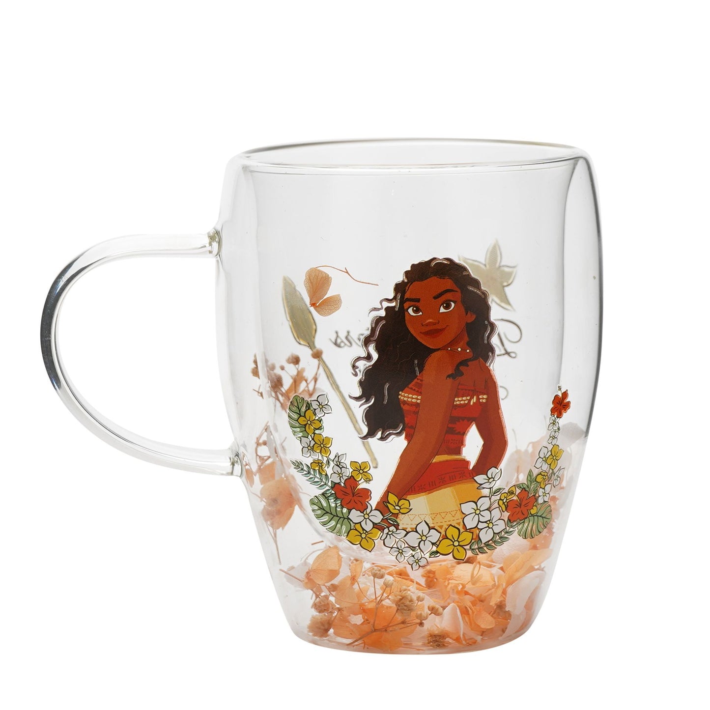 Disney Princess - Moana Glass Mug With Dried Flowers