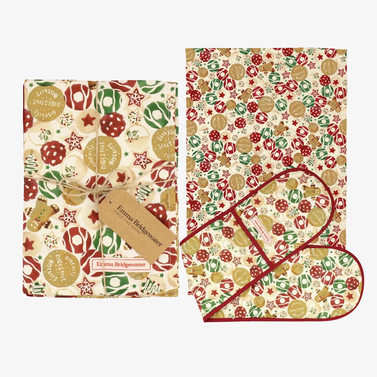 EMMA BRIDGEWATER- Christmas Biscuits Oven Glove & Tea Towel Set