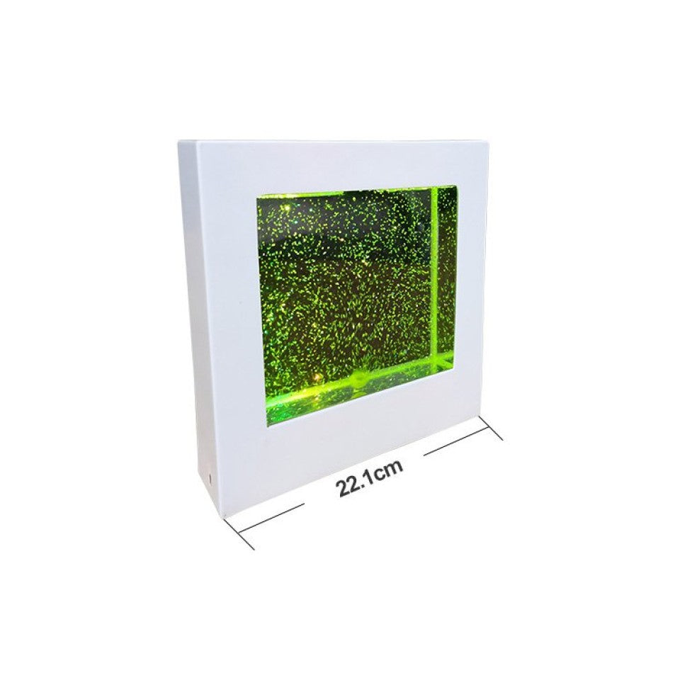 Sensory Square Glitter Lamp - USB Rechargeable