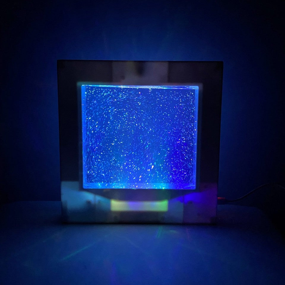 Sensory Square Glitter Lamp - USB Rechargeable