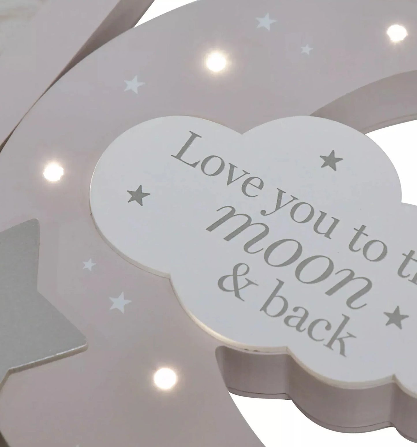 BAMBINO - LIGHT UP MANTEL PLAQUE FRAME "LOVE YOU TO THE MOON"