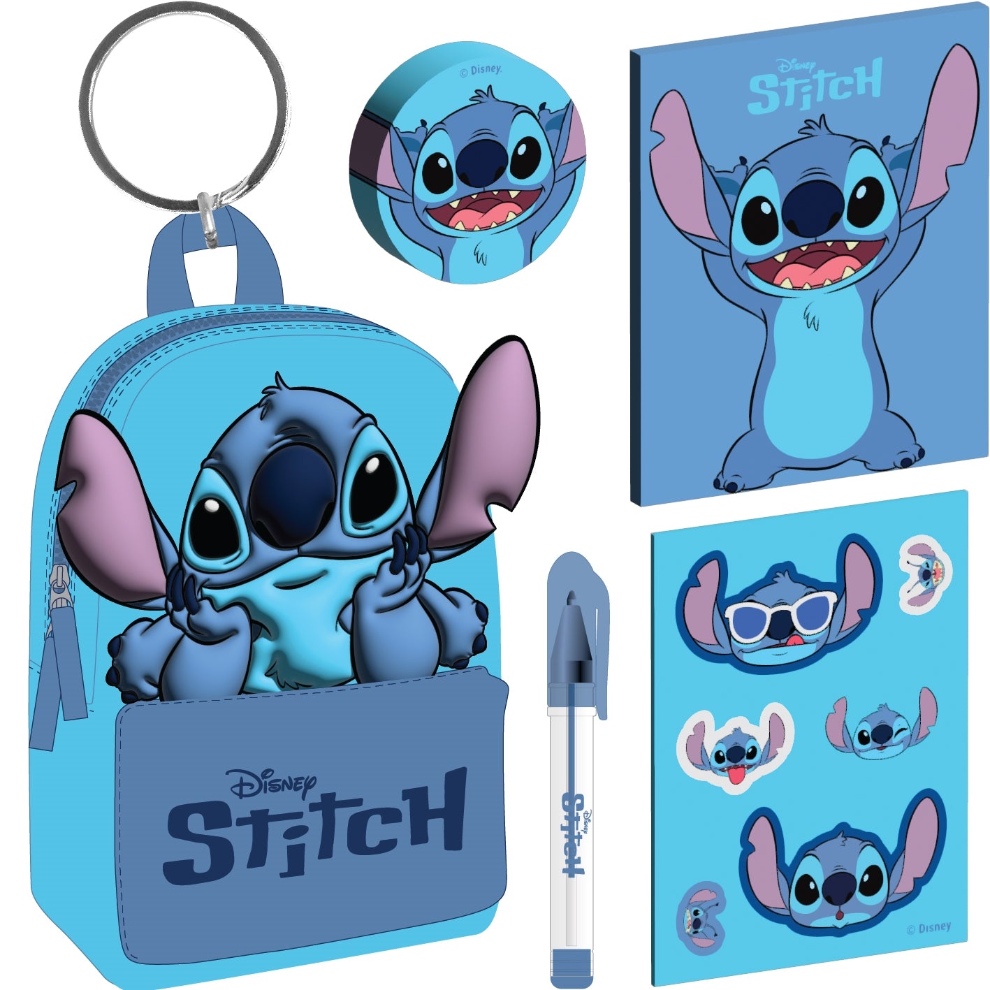 STITCH (CORE BLUE) MINI FILLED BACKPACK KEYCHAIN